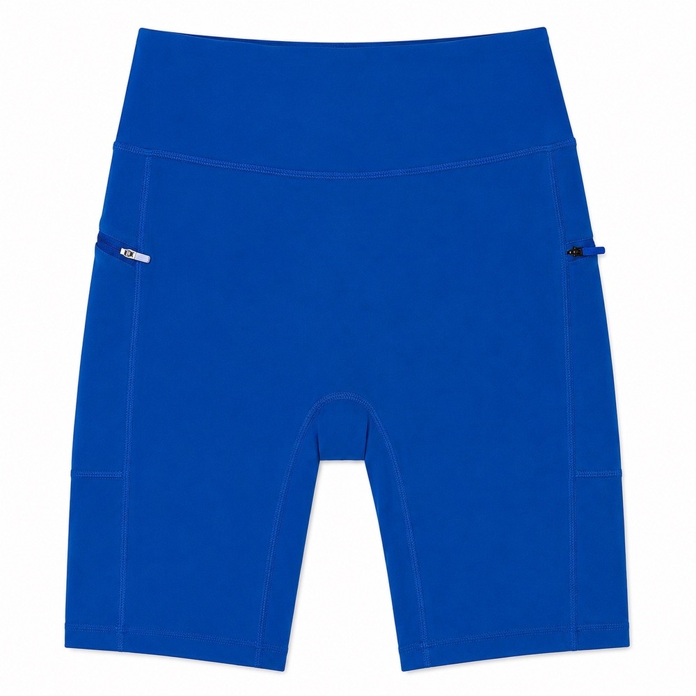 BIKEWA Cobalt Blue High Rise Pocket Bike Shorts Small